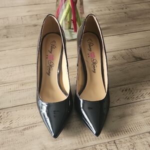 Penny Loves Kenny Glossy Black Pointed Heels